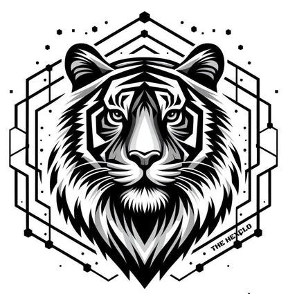 Tiger Graphic Print T-Shirt, 100% Cotton: THE HEXCLO