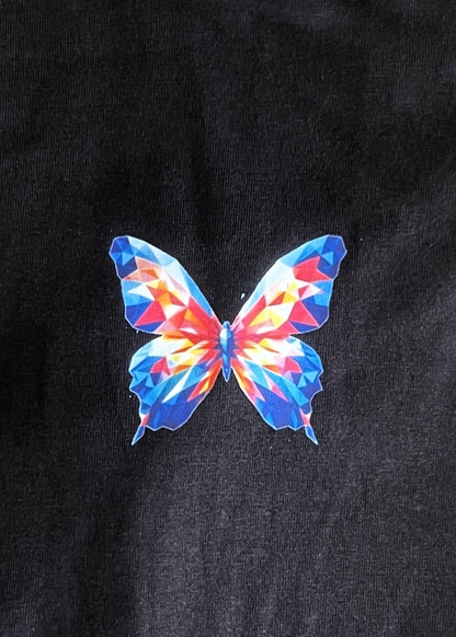 Abstract Butterfly Design T-Shirt for Women, 100% Cotton