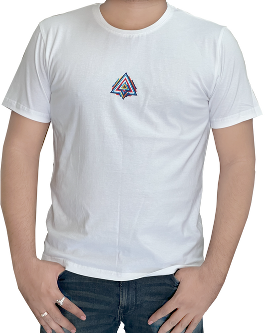Minimal Abstract UFO Design T-Shirt, 100% Cotton