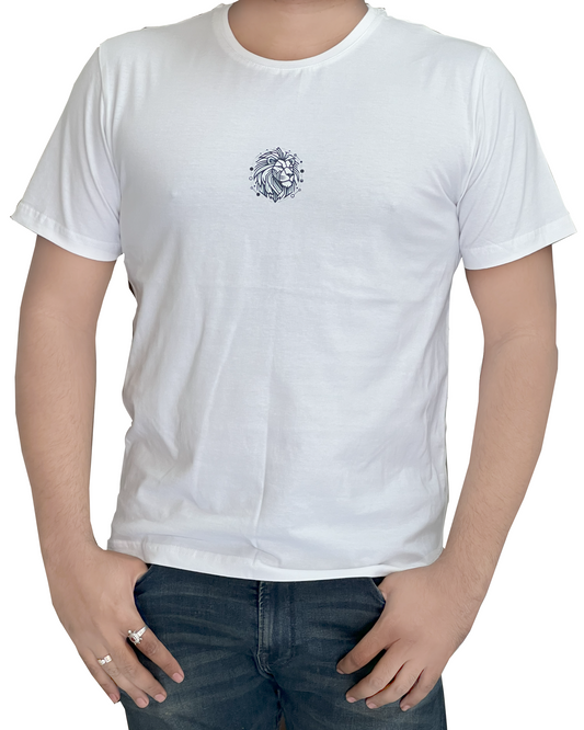 Minimal Abstract Lion Design T-Shirt, 100% Cotton