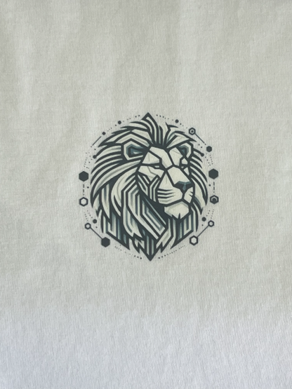 Minimal Abstract Lion Design T-Shirt, 100% Cotton