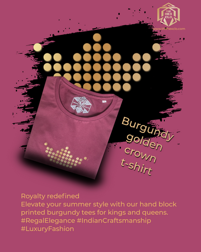 Burgundy Golden Crown unisex crew neck T-shirt