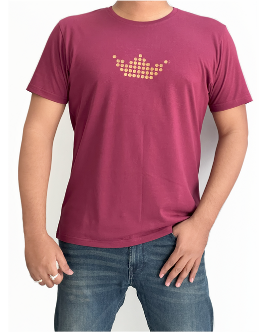 Burgundy Golden Crown unisex crew neck T-shirt