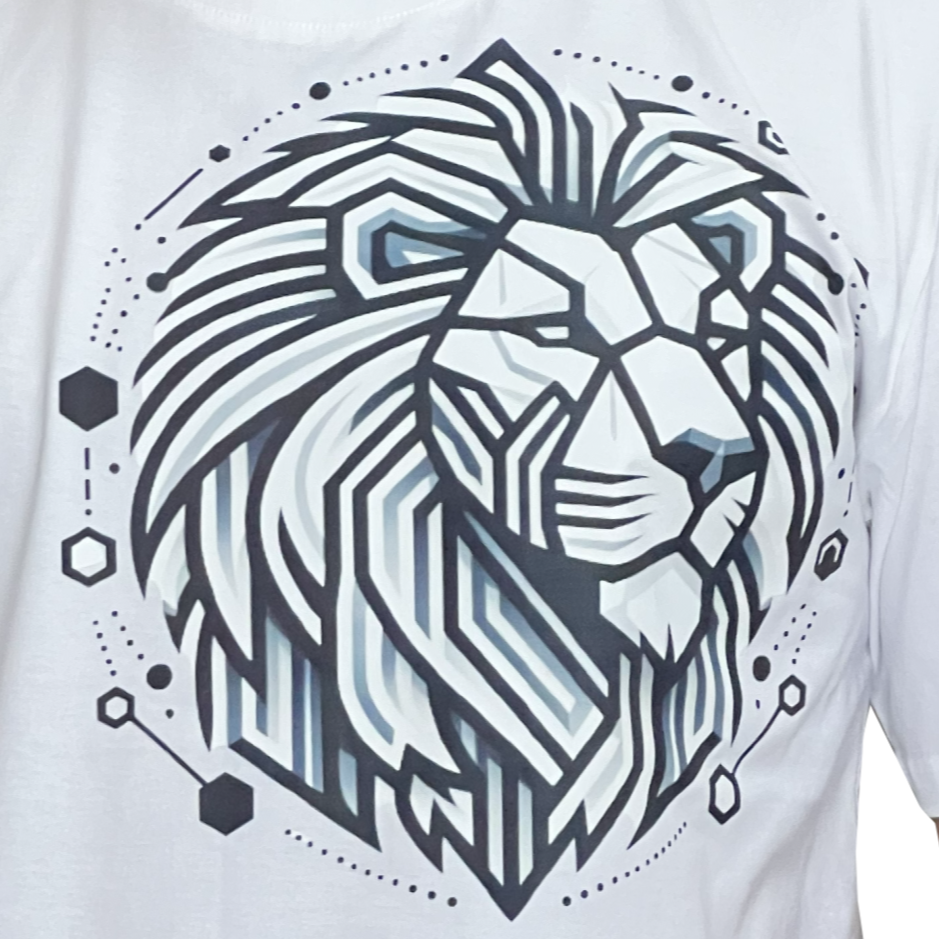 Lion Oversized Cotton T-shirt with Print, 100% Cotton