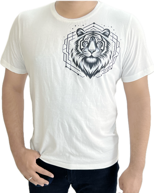 Tiger Graphic Print T-Shirt, 100% Cotton: THE HEXCLO